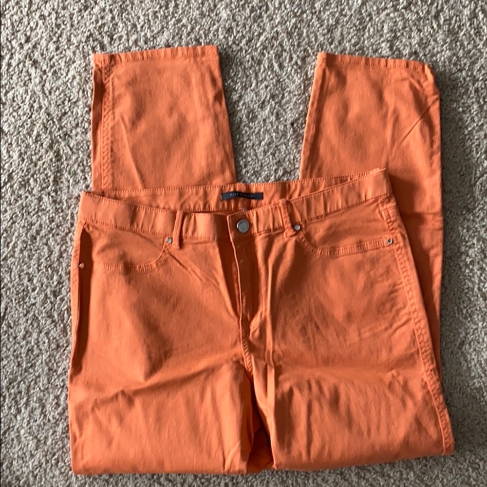 Elite tahari orange stretch jeans 14